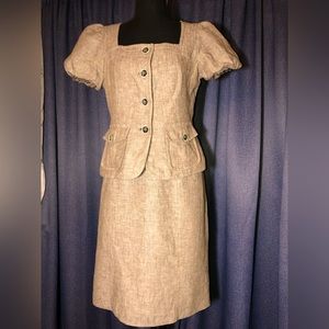 Nine West Women’s Taupe Suit Linen/Cotton